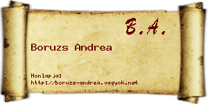 Boruzs Andrea névjegykártya